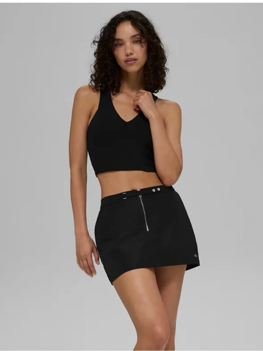 Alo Yoga Work It Active Skirt Black Mini Athletic Unlined Sz S